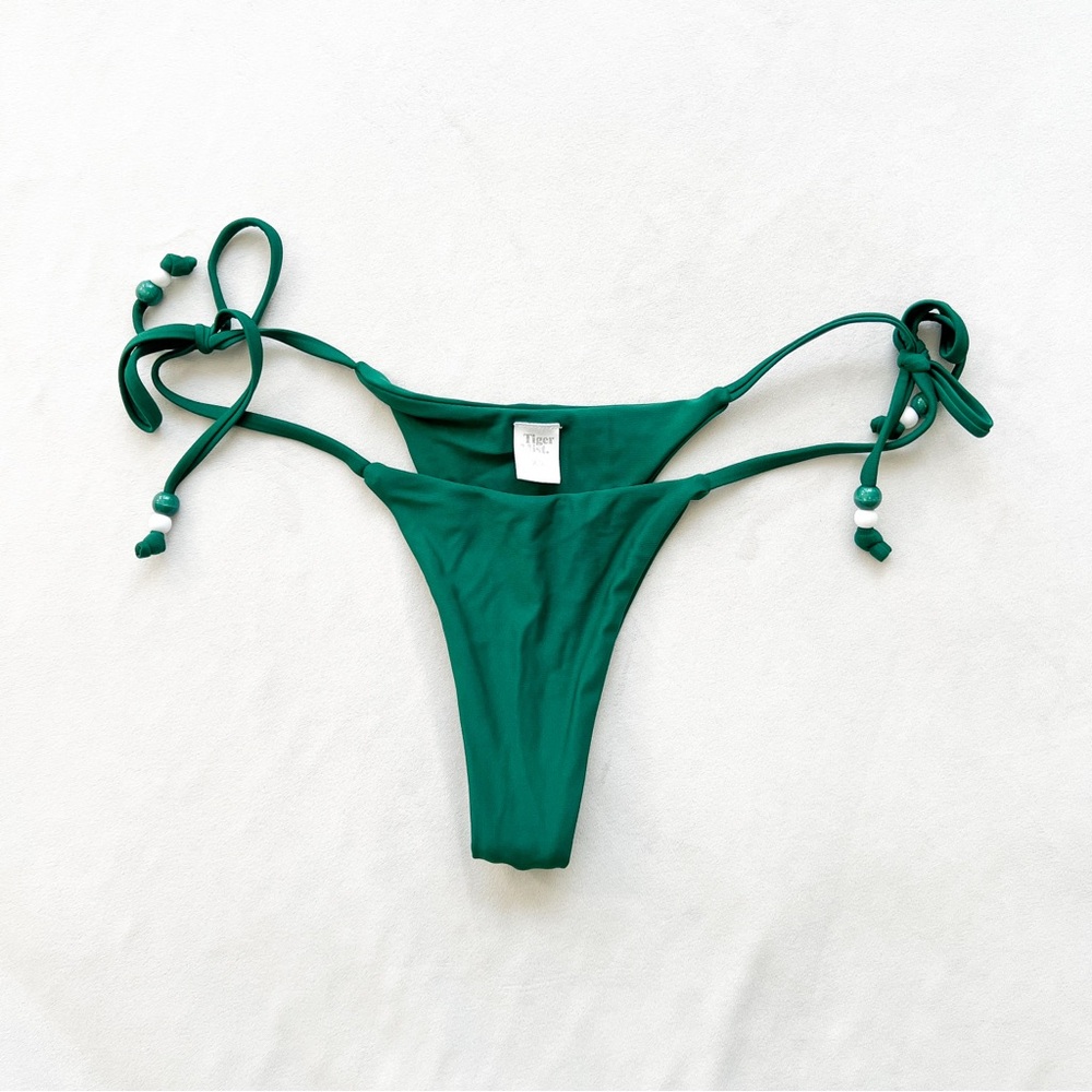 Tiger Mist Deep Green Tie-Side Bikini Bottom